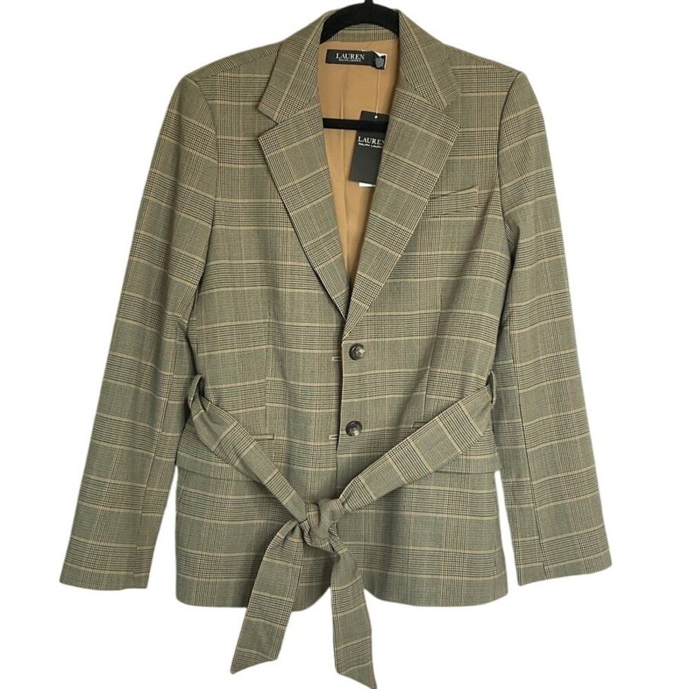 NWT Lauren Ralph Lauren Plaid Checkered Blazer Women's Size 10 Business Chic - Picture 4 of 9